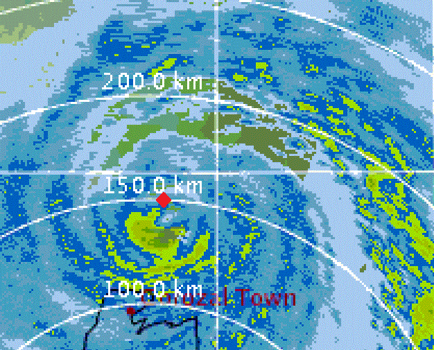 iCyclone - Position in Ernesto on Radar